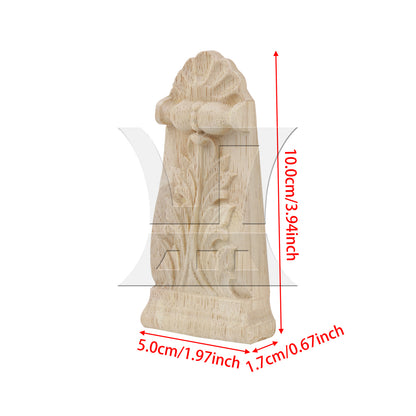 BQLZR Wood Carved Corner Onlay Applique, Solid Material 5x1.7x10 Cm