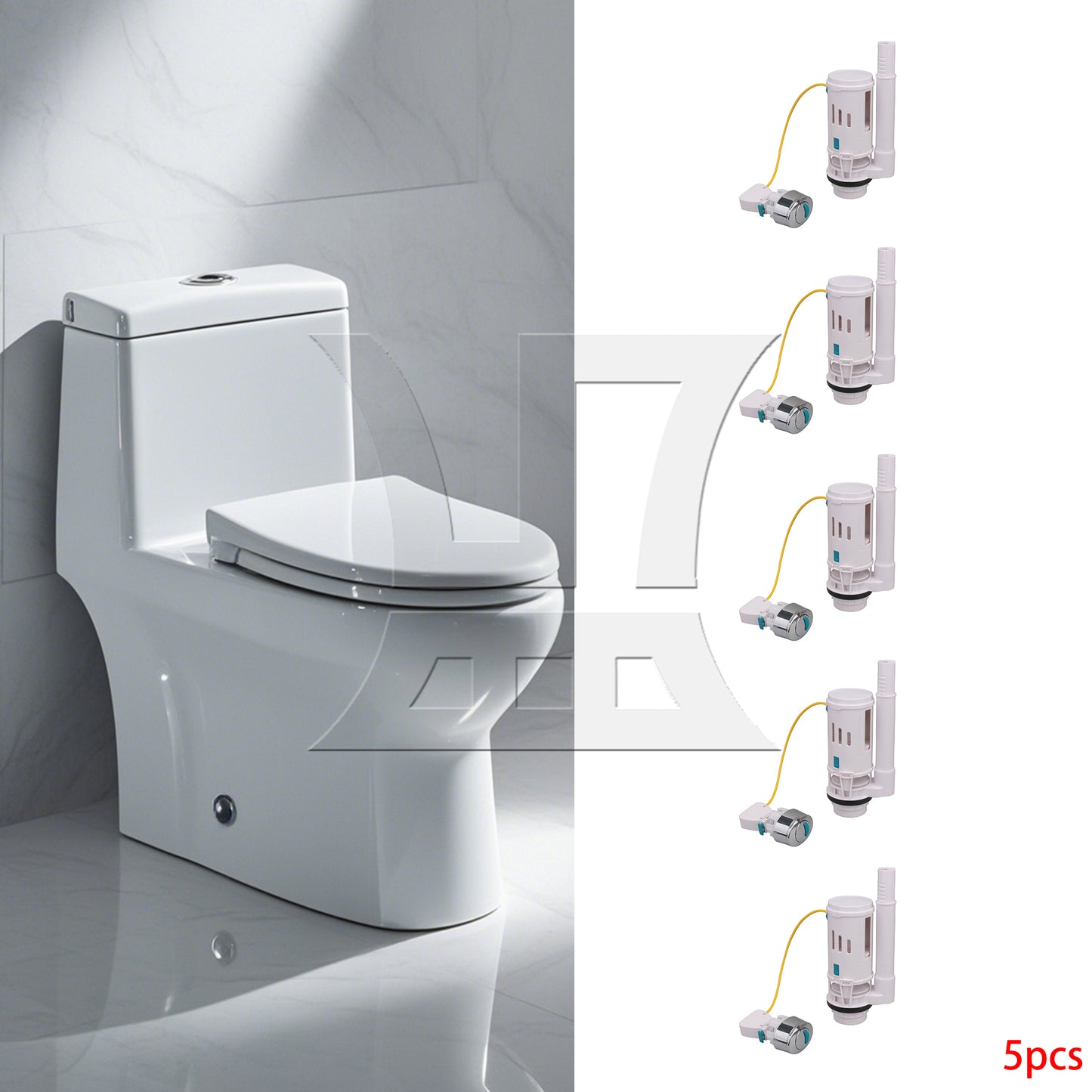 BQLZR Toilet Cistern Push Button Flush Valve for 2.36-2.95Inch Drainage