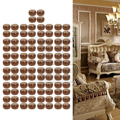 BQLZR 100pcs Round Cake-Shaped Furniture Feet, 4x6.8cm, Brown, Suitable For Tea Tables