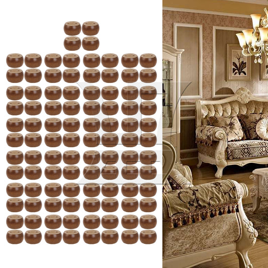 BQLZR 100pcs Round Cake-Shaped Furniture Feet, 4x6.8cm, Brown, Suitable For Tea Tables