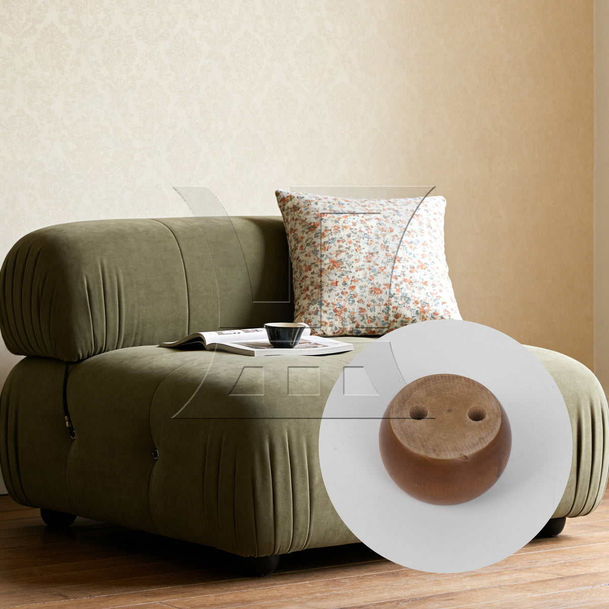 BQLZR 100pcs Round Cake-Shaped Furniture Feet, 4x6.8cm, Brown, Suitable For Tea Tables