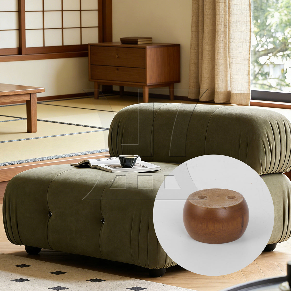 BQLZR 100pcs Round Cake-Shaped Furniture Feet, 4x6.8cm, Brown, Suitable For Tea Tables