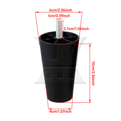 BQLZR Plastic Trapezoidal Sofa Leg 40x60x100mm Black for Sofa Legs and Tv Cabinet Legs