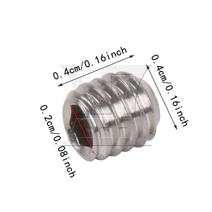 BQLZR 50pcs Allen Head Socket Set Screw M4x4 Silvery 304 Steel Made by Washing White on The Surface More Aesthetically Pleasing