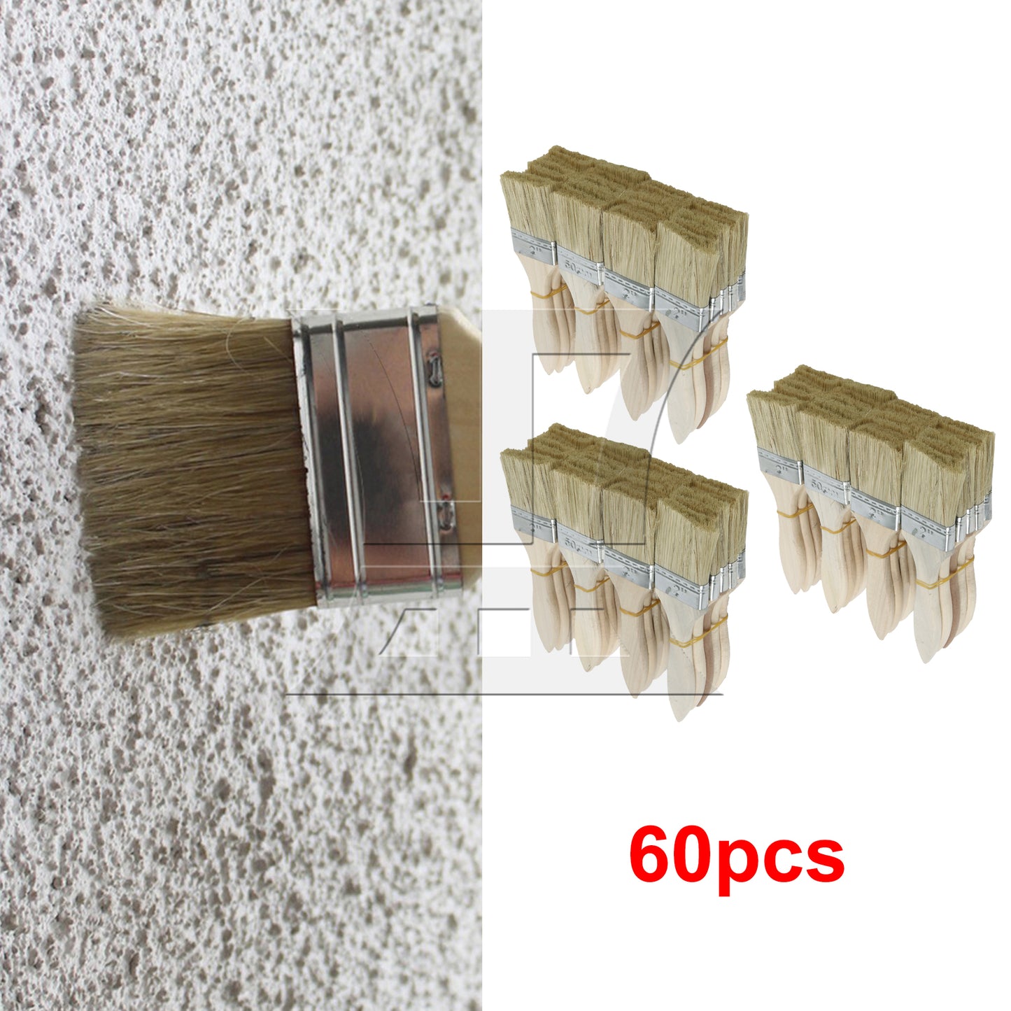 BQLZR Thick Wood Color Handle Brush for Window Frames and Sills 2 Inches