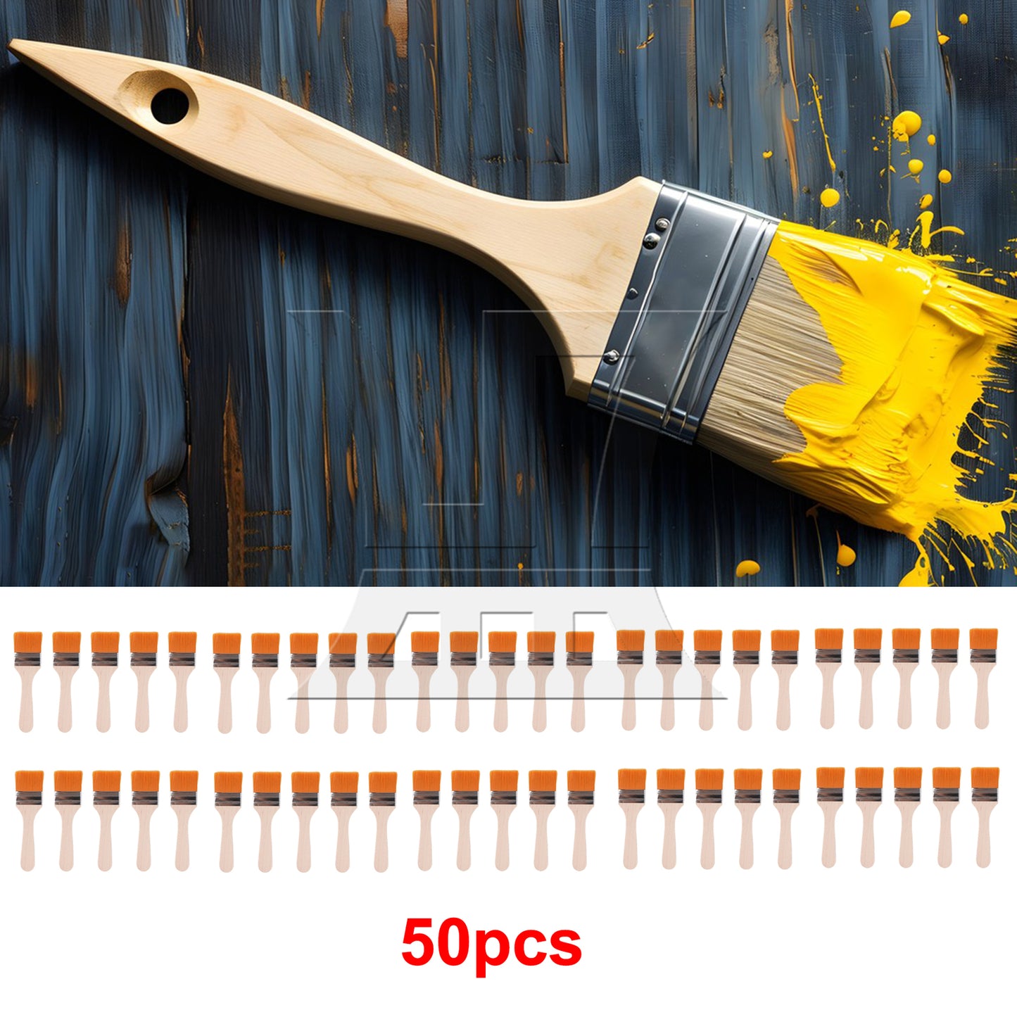 BQLZR 2 Pieces Thin Wood Painting Brush Tool 1.85" Width w/ White Nylon Mittens Set