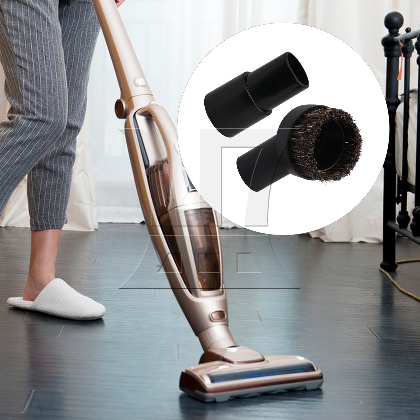 BQLZR 32mm Horse Hair Dusting Brush Tool & Vacuum Hose Adapter
