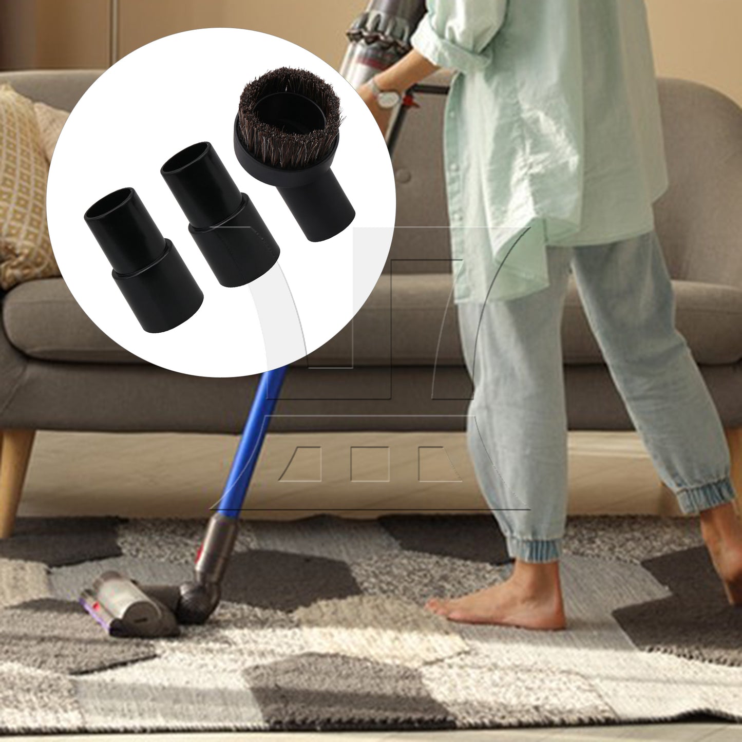 BQLZR Vacuum Hose Adapter and 32mm Horse Hair Dusting Brush Tool