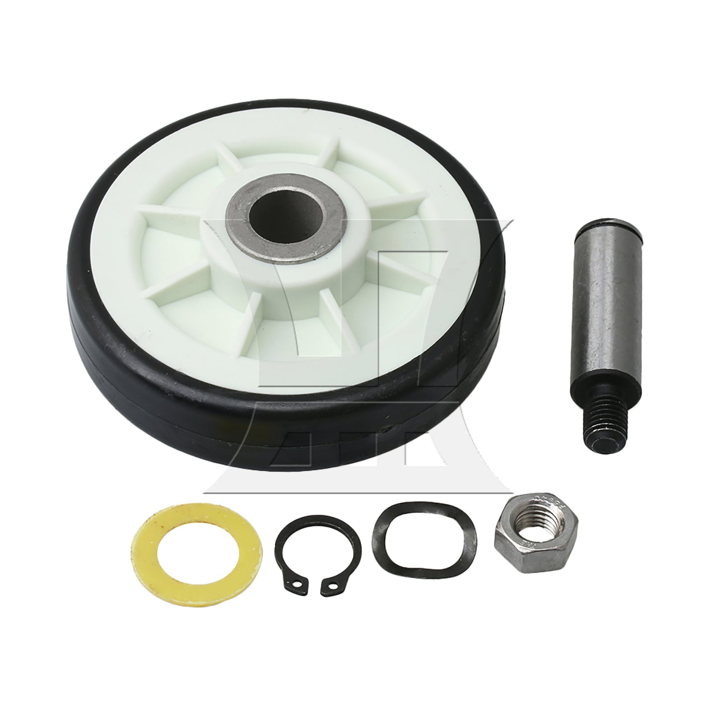 BQLZR 2 Pieces 303373K Black Drum Support Roller Kit Dryer Drum Roller Wheel Set