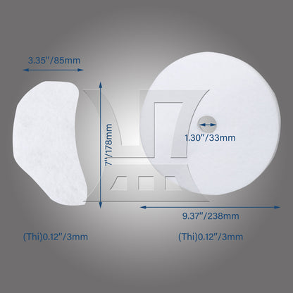 BQLZR 20 Pieces Sponge Exhaust Filter Accessories for Deyer 23.8cm Diameter White