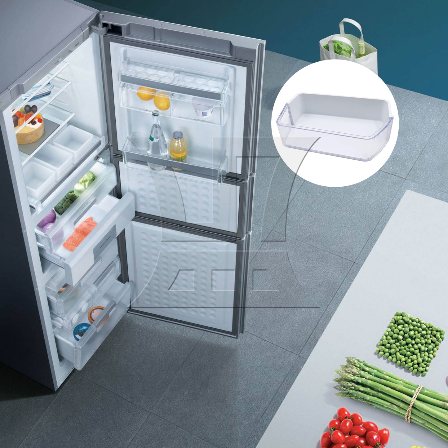 BQLZR 2Pieces Right Plastic Refrigerator Door Shelf Basket for DA97-12650A