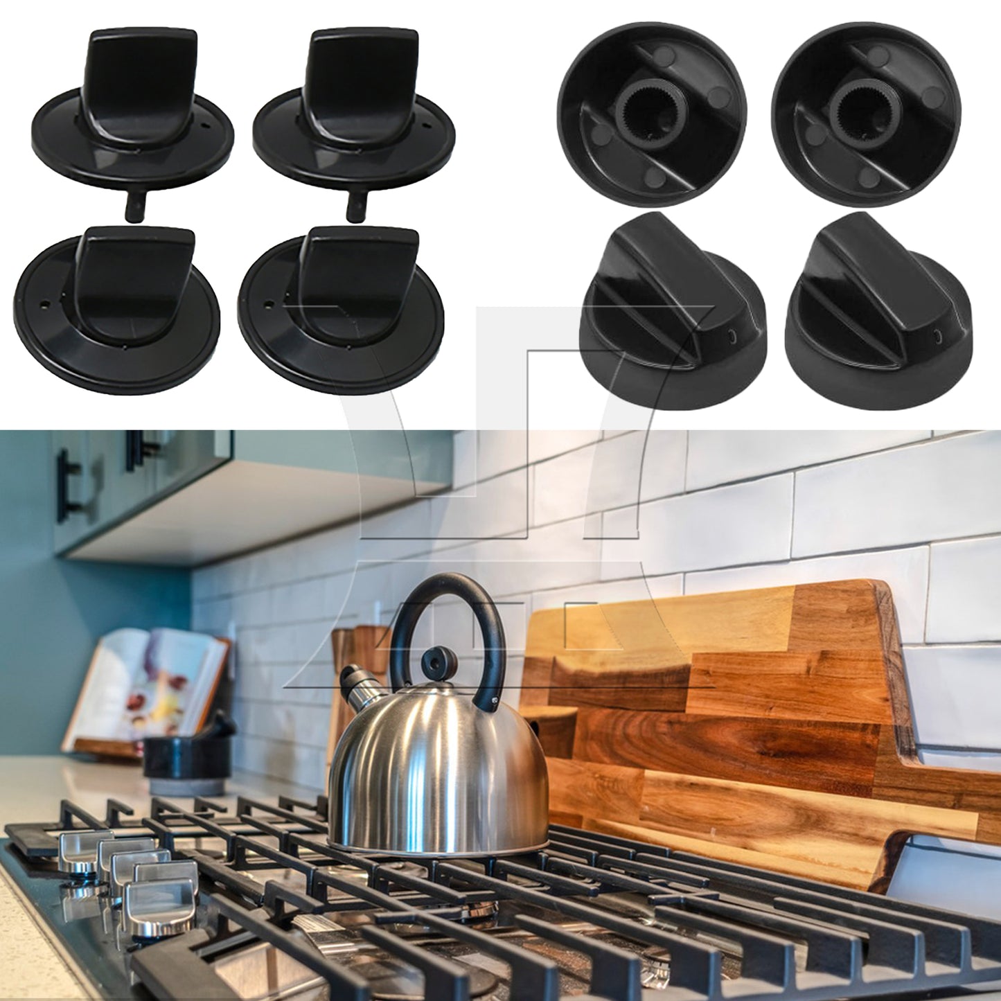 BQLZR Oven Konbs Kit Black Plastic Replacement for RK103 with Adapter Inserts
