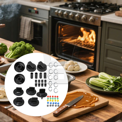 BQLZR Oven Konbs Kit Black Plastic Replacement for RK103 with Adapter Inserts