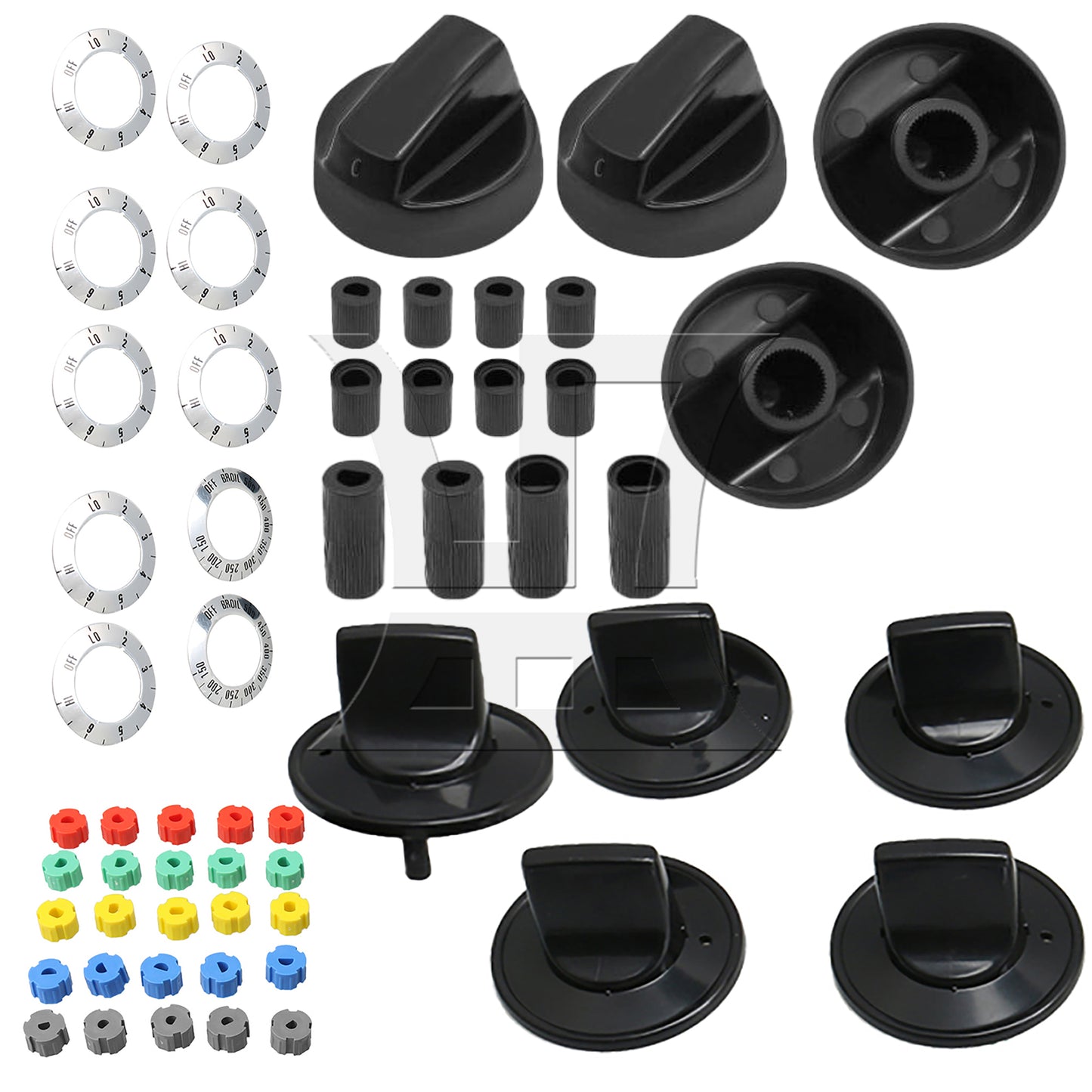 BQLZR Plastic Oven Burner Knob Replacement Parts 42x26mm Black