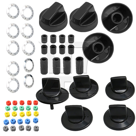 BQLZR Plastic Oven Burner Knob Replacement Parts 42x26mm Black