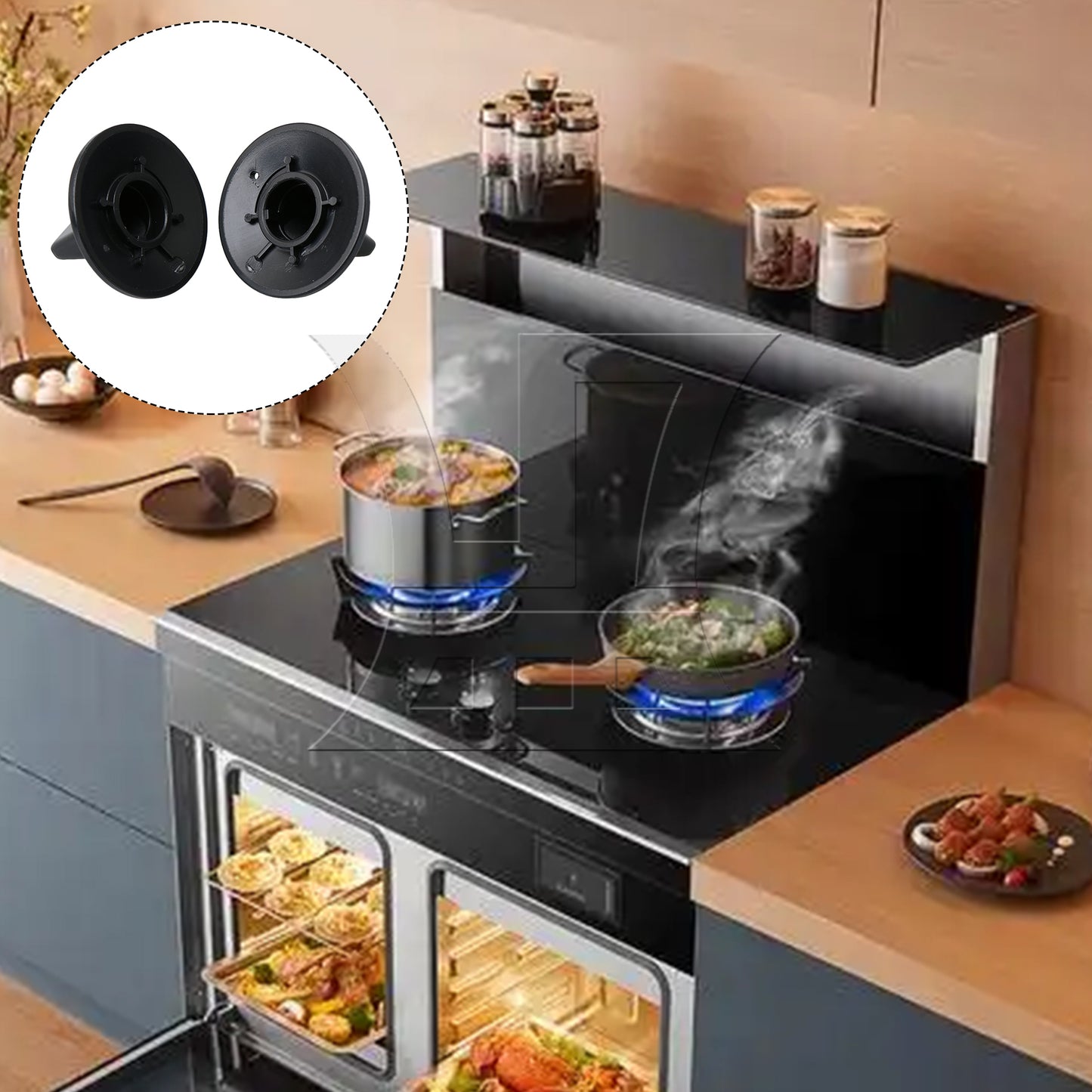 BQLZR Oven Konbs Kit Black Plastic Replacement for RK103 with Adapter Inserts