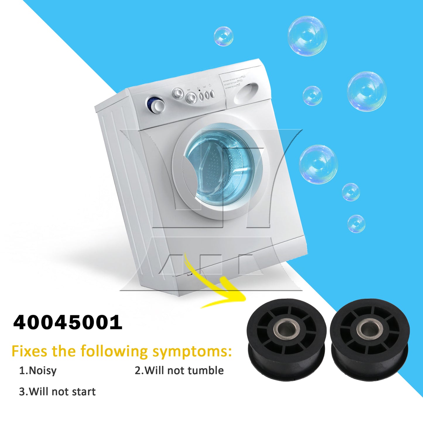 BQLZR 2Pieces Washer Drive Belt w/ 38225 Idler Pulley Wheel Replacement for Amana