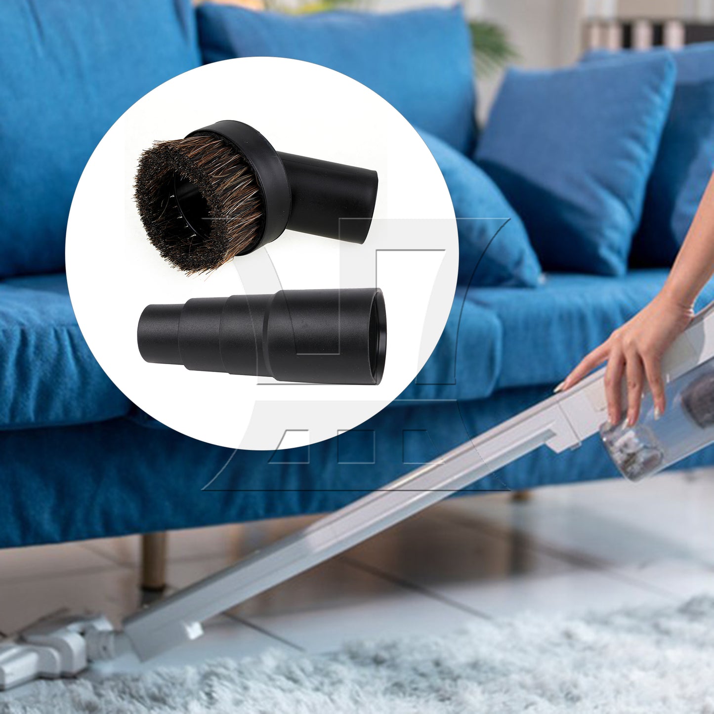 BQLZR 32mm ID Round Brush Attachment w/ 35mm ID Plastic Hose Adapter for 1/2" Vacuum