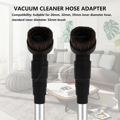 BQLZR 32mm ID Round Brush Attachment w/ 35mm ID Plastic Hose Adapter for 1/2" Vacuum