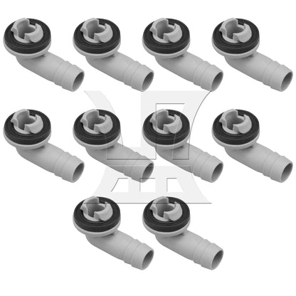 BQLZR Air Conditioner Drain Hose Elbow Connector with Rubber Ring 14mm Diameter