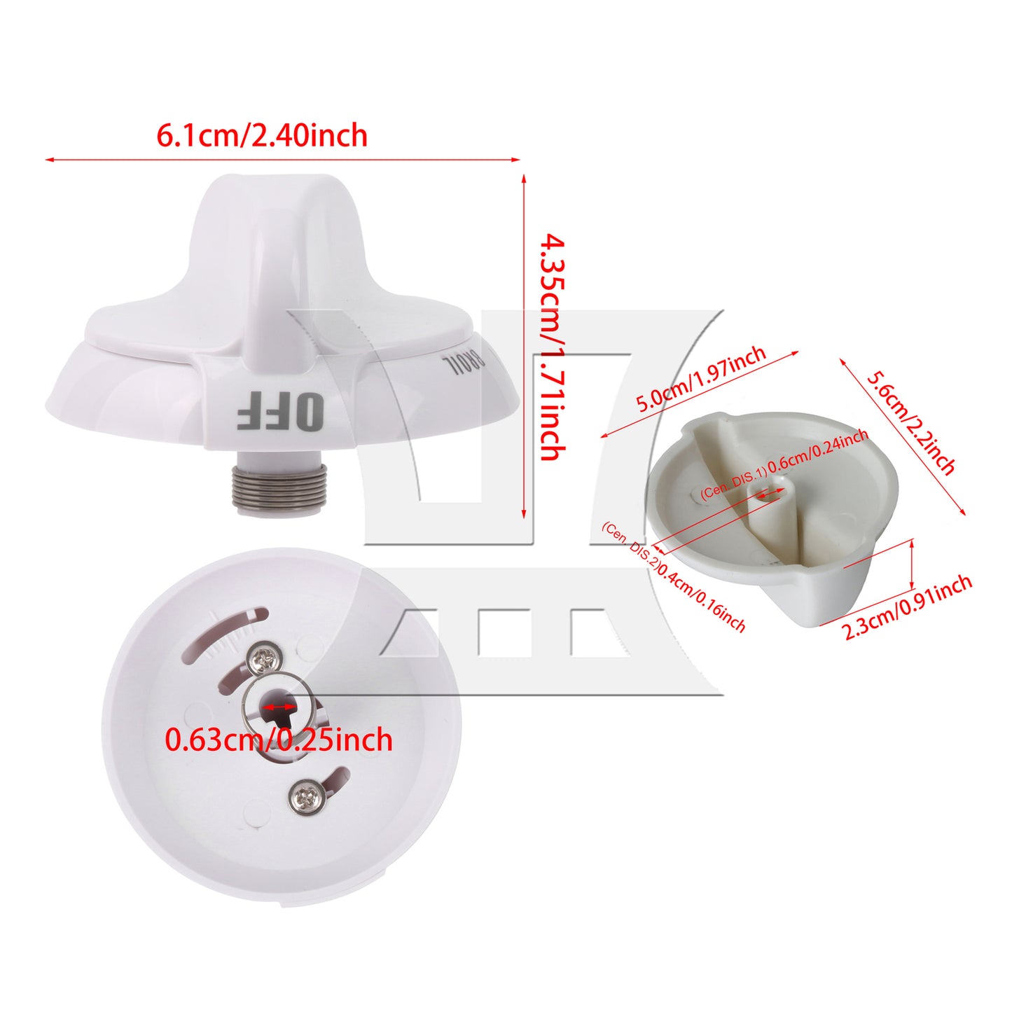 BQLZR Plastic Oven Burner Control Knob Replacement for WB03K10036 AP4345833