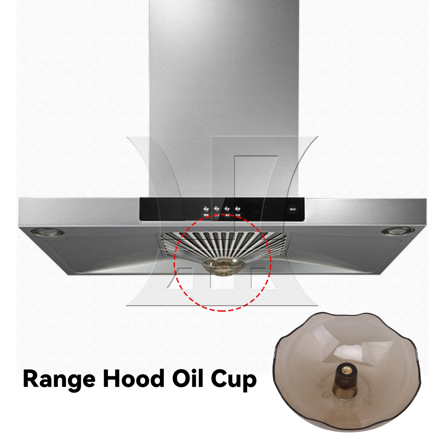 BQLZR Transparent Plastic Hood Oil Collection Cup for Kitchen 5mm Inner Dia