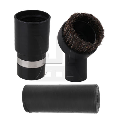 BQLZR 32mm ID Round Brush Attachment w/ 35mm ID Plastic Hose Adapter for 1/2" Vacuum