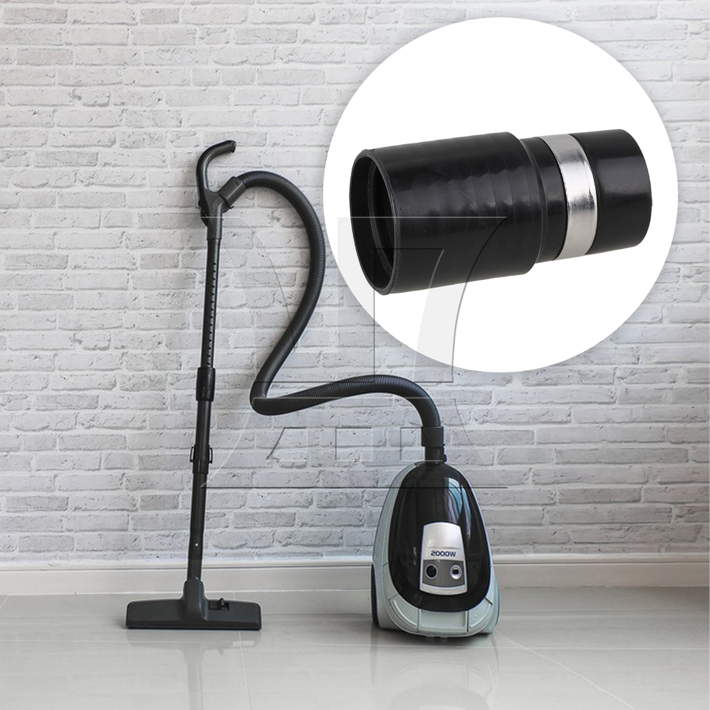 BQLZR Vacuum Square Brush 1.25 Inch ID with Hose Adapter 32mm to 39mm Black