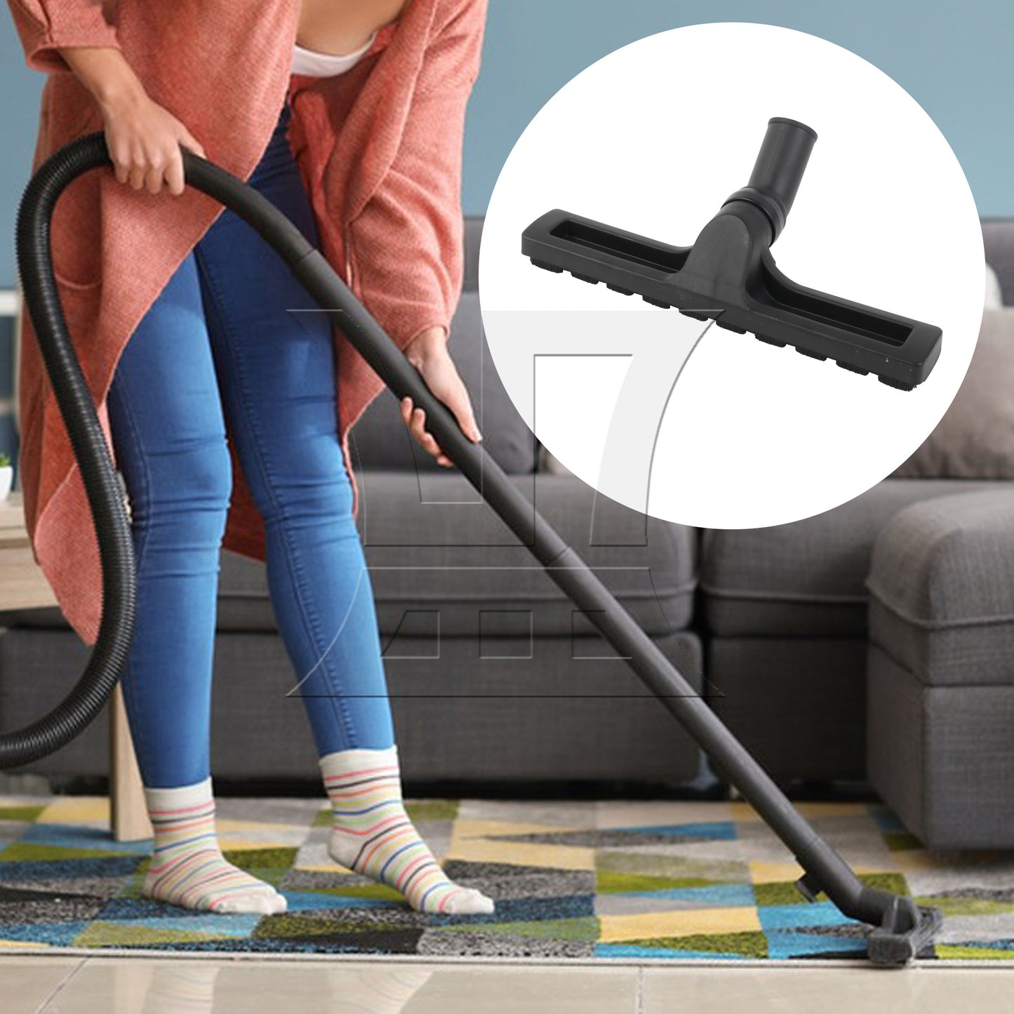 BQLZR Vacuum Square Brush 1.25 Inch ID with Hose Adapter 32mm to 39mm Black
