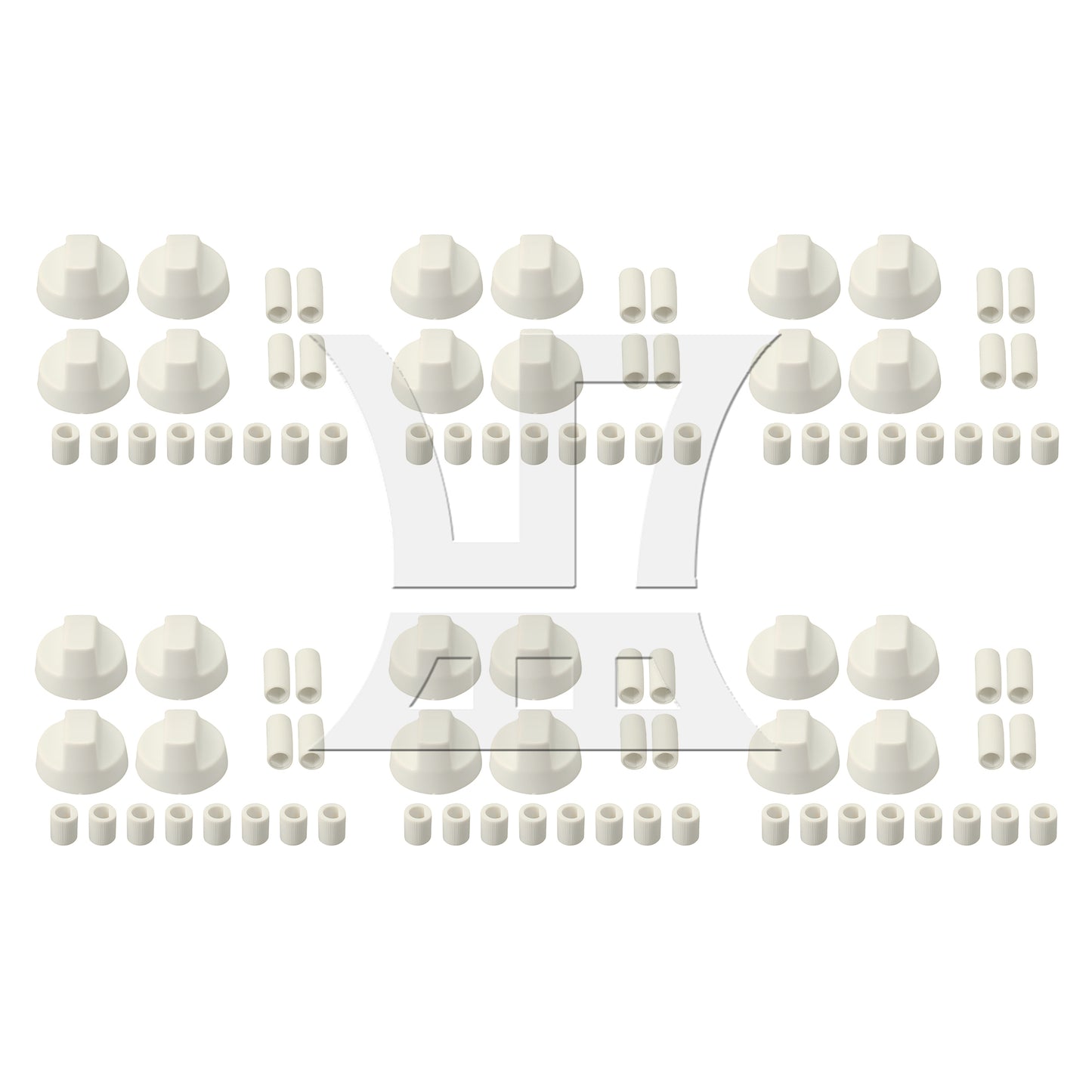 BQLZR White Plastic Round Control Knobs for Oven w/ 12 Adapters