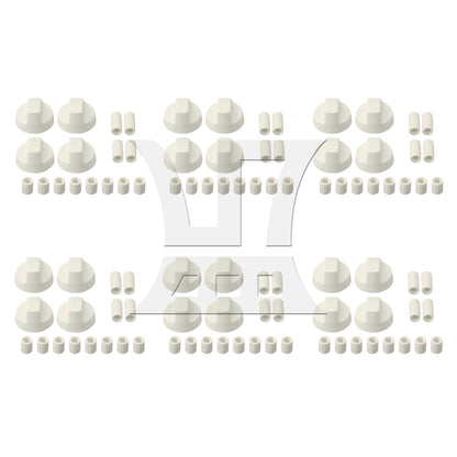 BQLZR White Plastic Round Control Knobs for Oven w/ 12 Adapters