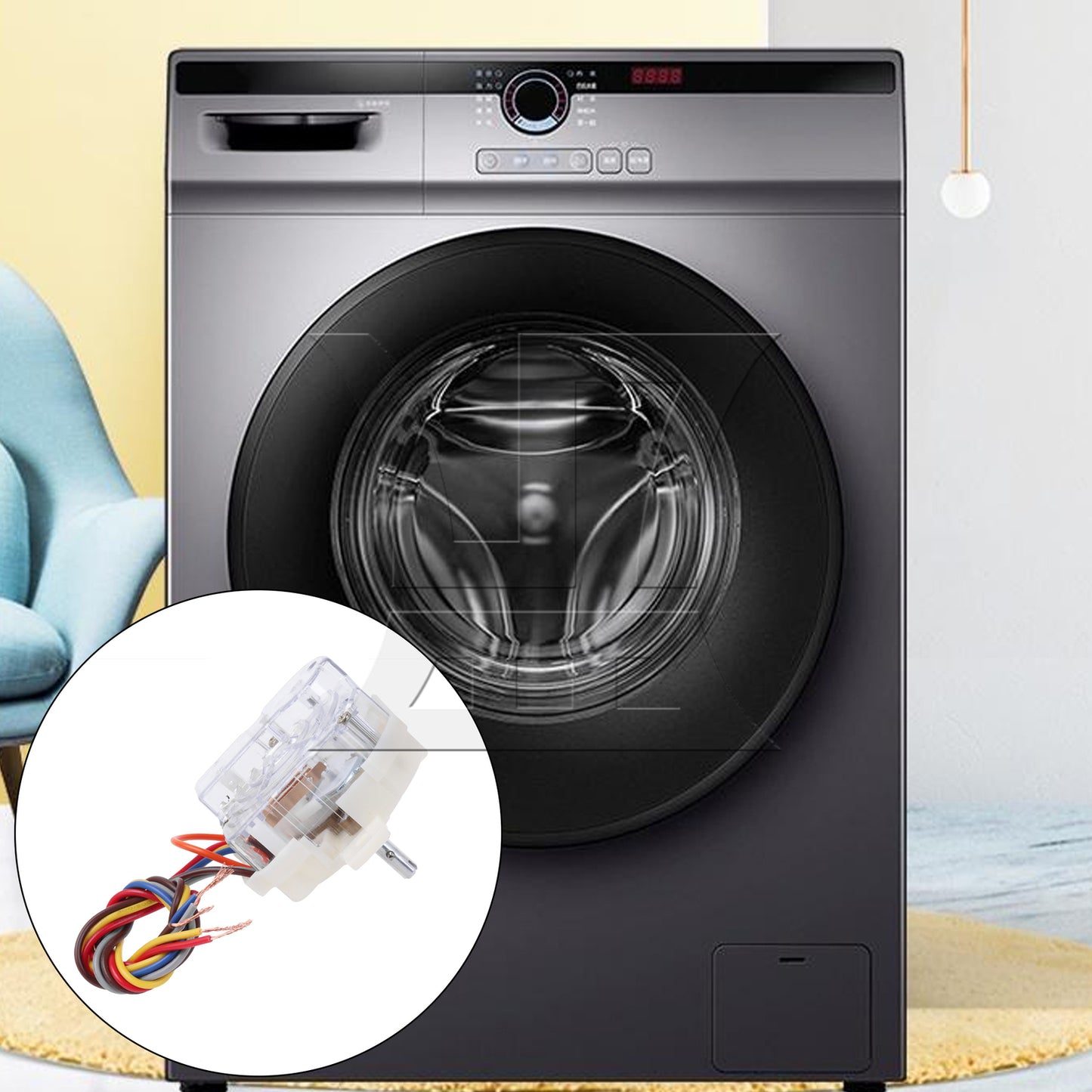BQLZR  5 Wires Square Clothes Washer Control Timer Part Distance Holes 7.2cm
