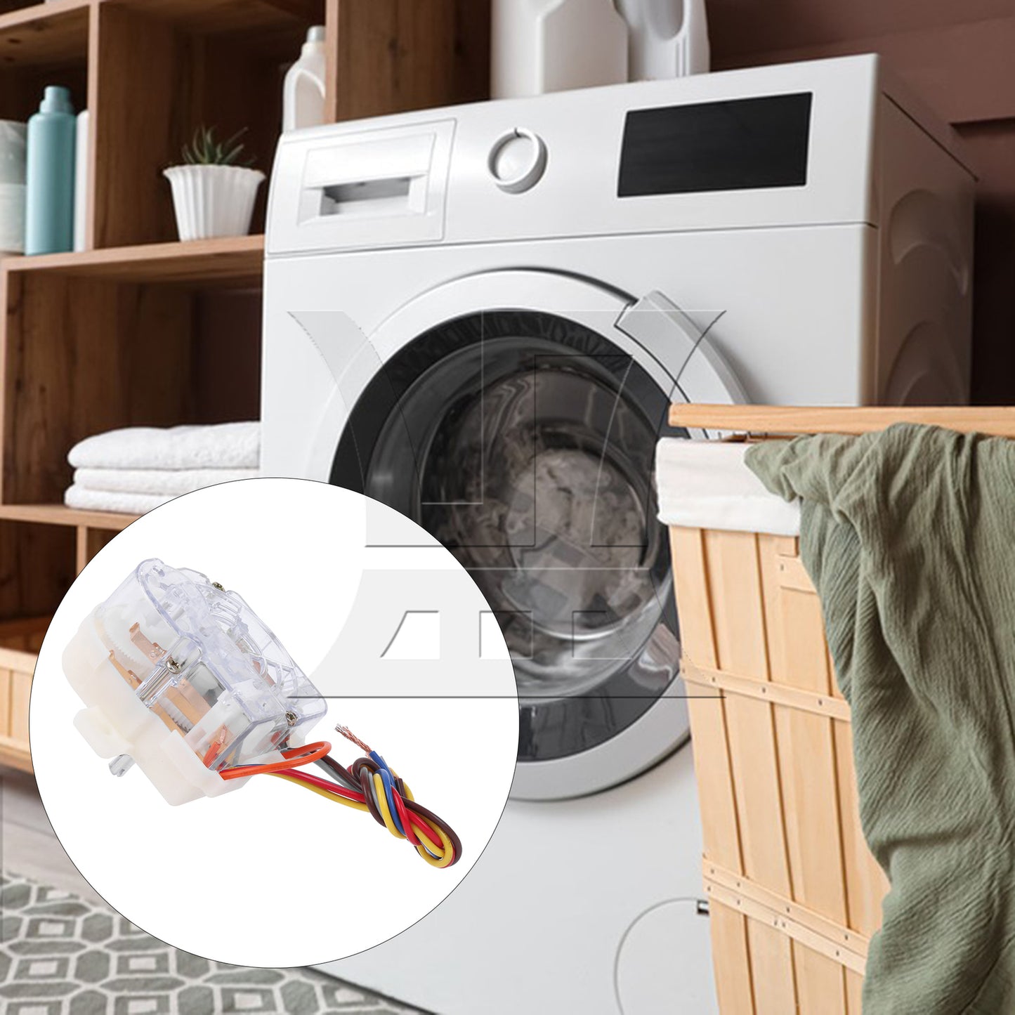 BQLZR  5 Wires Square Clothes Washer Control Timer Part Distance Holes 7.2cm