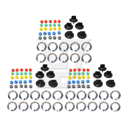 BQLZR Oven Konbs Kit Black Plastic Replacement for RK103 with Adapter Inserts
