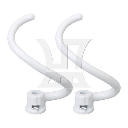 BQLZR 2 Pieces White Spiral Coated Dough Hook Tools Replacement for KV25G0X 5-6QT