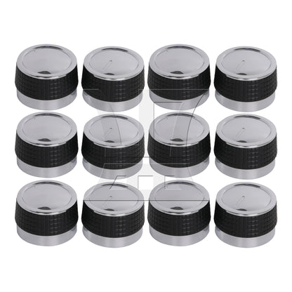 BQLZR  Grill Control Knobs Chrome Plastic Rotating w/ D Shaped Valve Stem