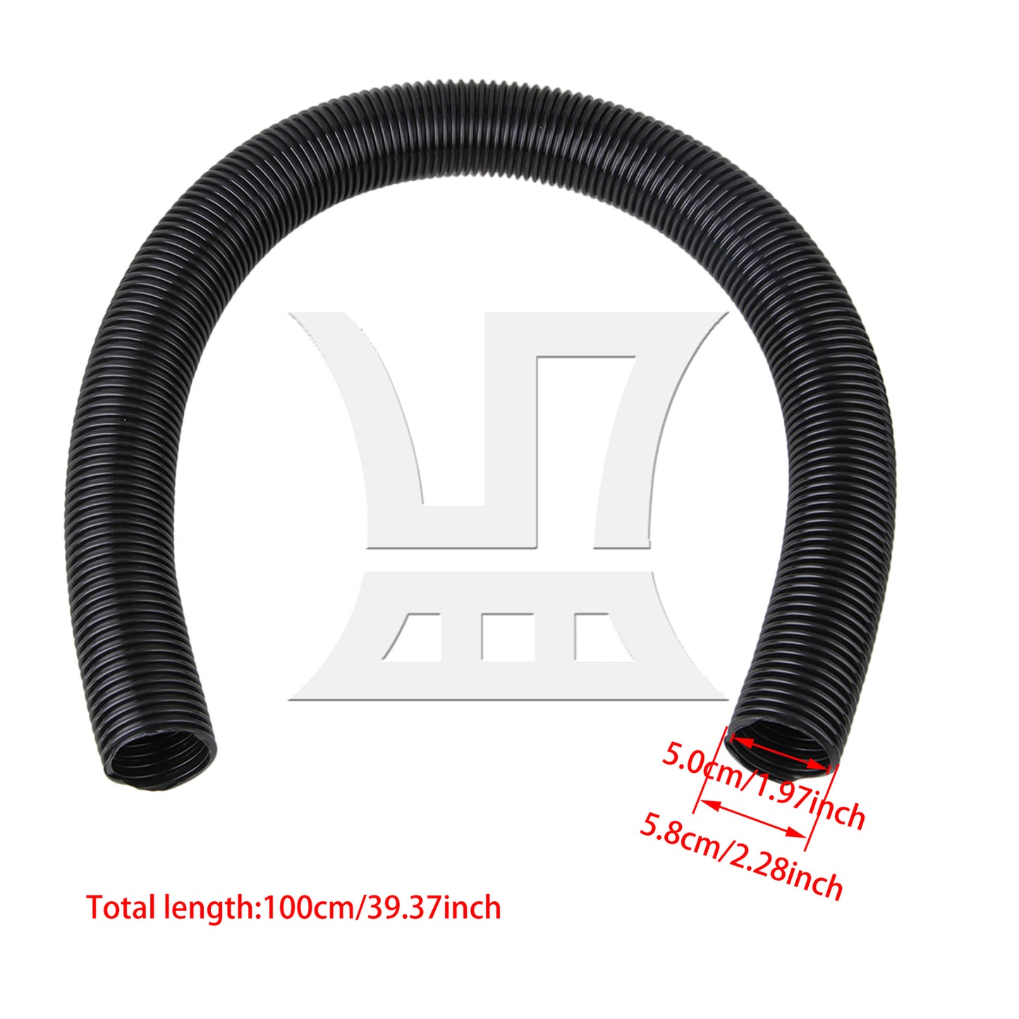 BQLZR 2pcs Plastic Threaded Vacuum Hose Interface Inner Diameter 5cm 00155 Black for Shop Vacuum Cleaners