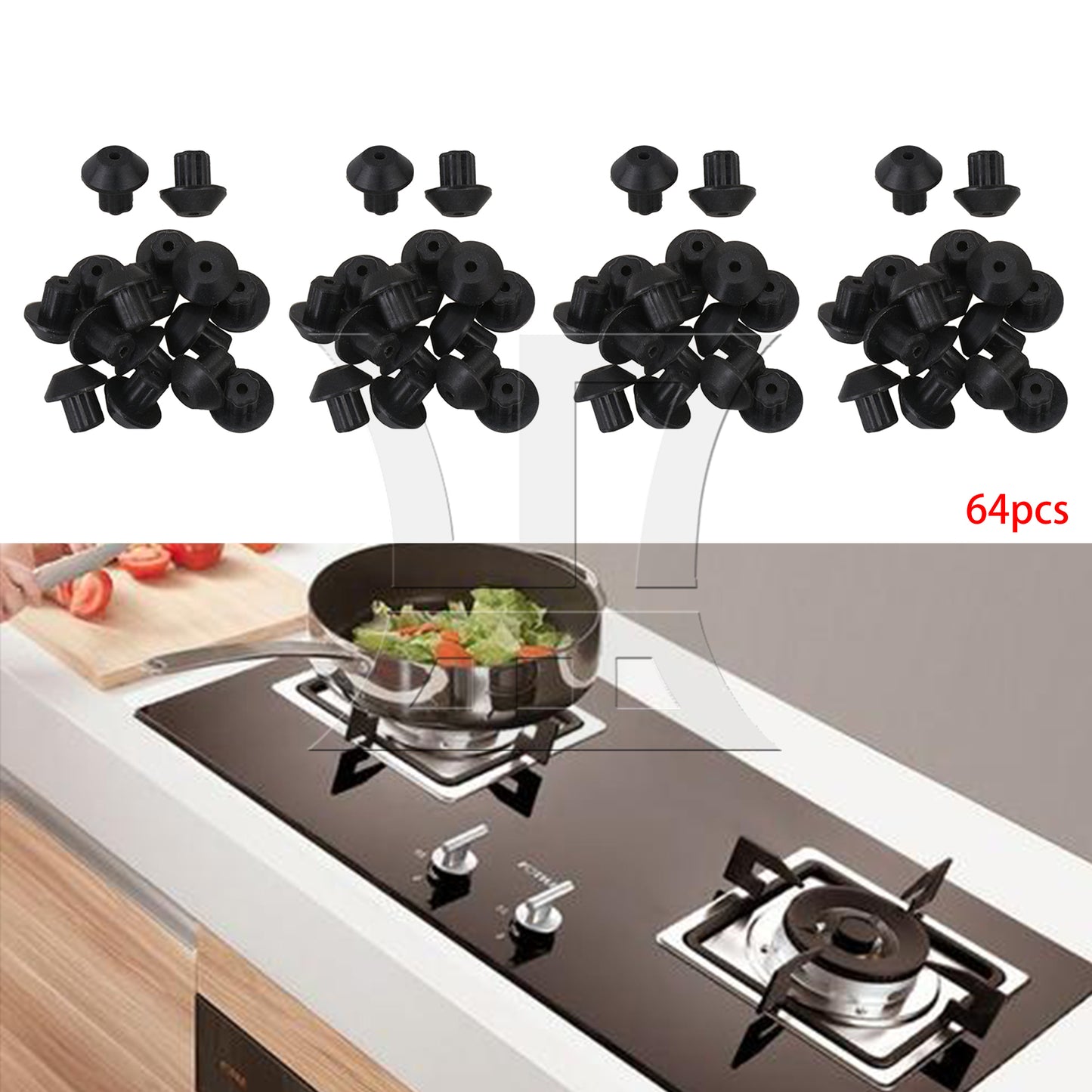 BQLZR  Gas Stoves Rubber Feet Replace Part Number WB02K0101 247410 Black