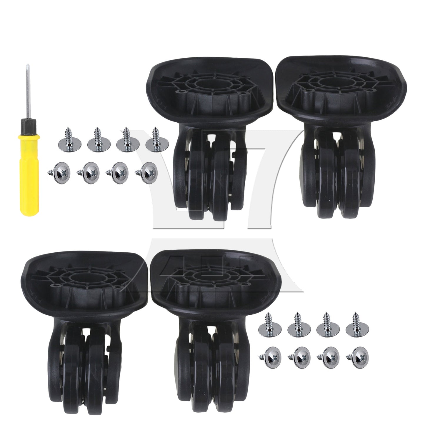 BQLZR 1 Left & 1 Right 95x92x50cm Black DIY Caster Wheel with 4 Holes