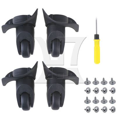BQLZR 2pcs Luggage Swivel Wheels 1R1L 115W Series W041-2 Black Large with 1pc Mascara Tube 10ml for Replacing Damaged Accessories
