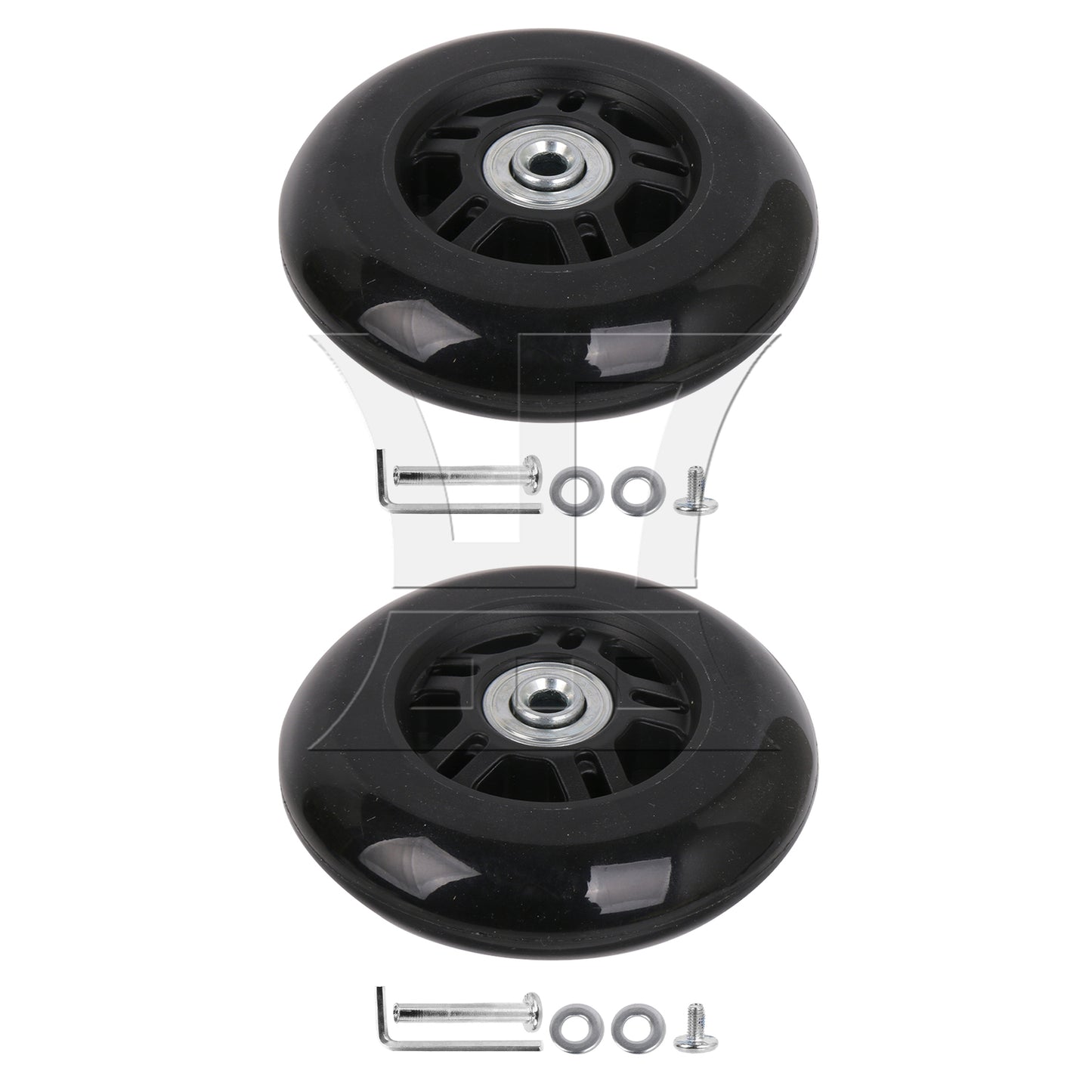 BQLZR 9cm Dia Luggage Suitcase Wheels Outdoor Replacement PU Rubber Wheel with Screw