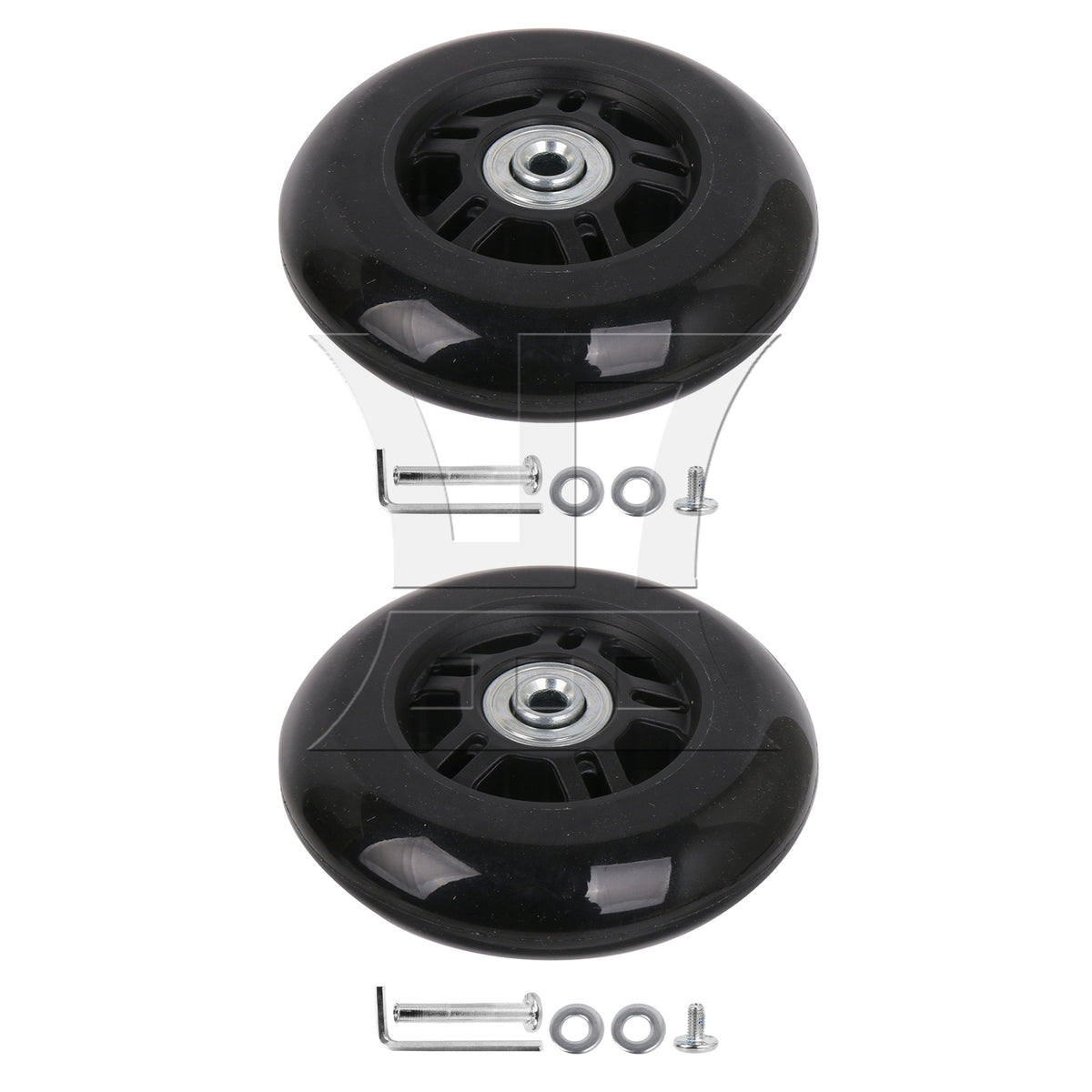 BQLZR Suitcase Luggage Wheel Replacement Swivel 2.95"x1.02" Black w/ Screw