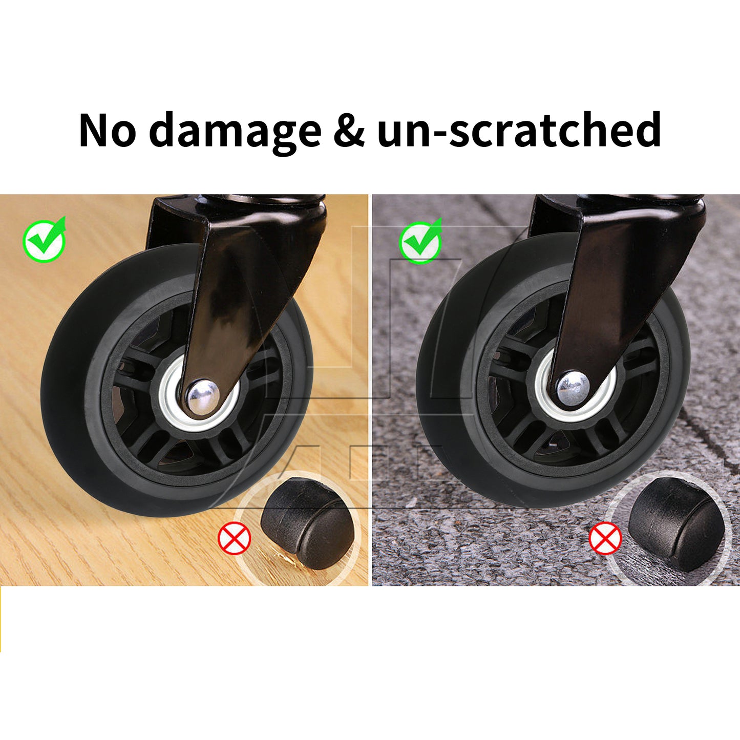 BQLZR 2Pieces Suitcase Replacement Wheels Black PVC 2.76x1.06inch Shock Absorbing