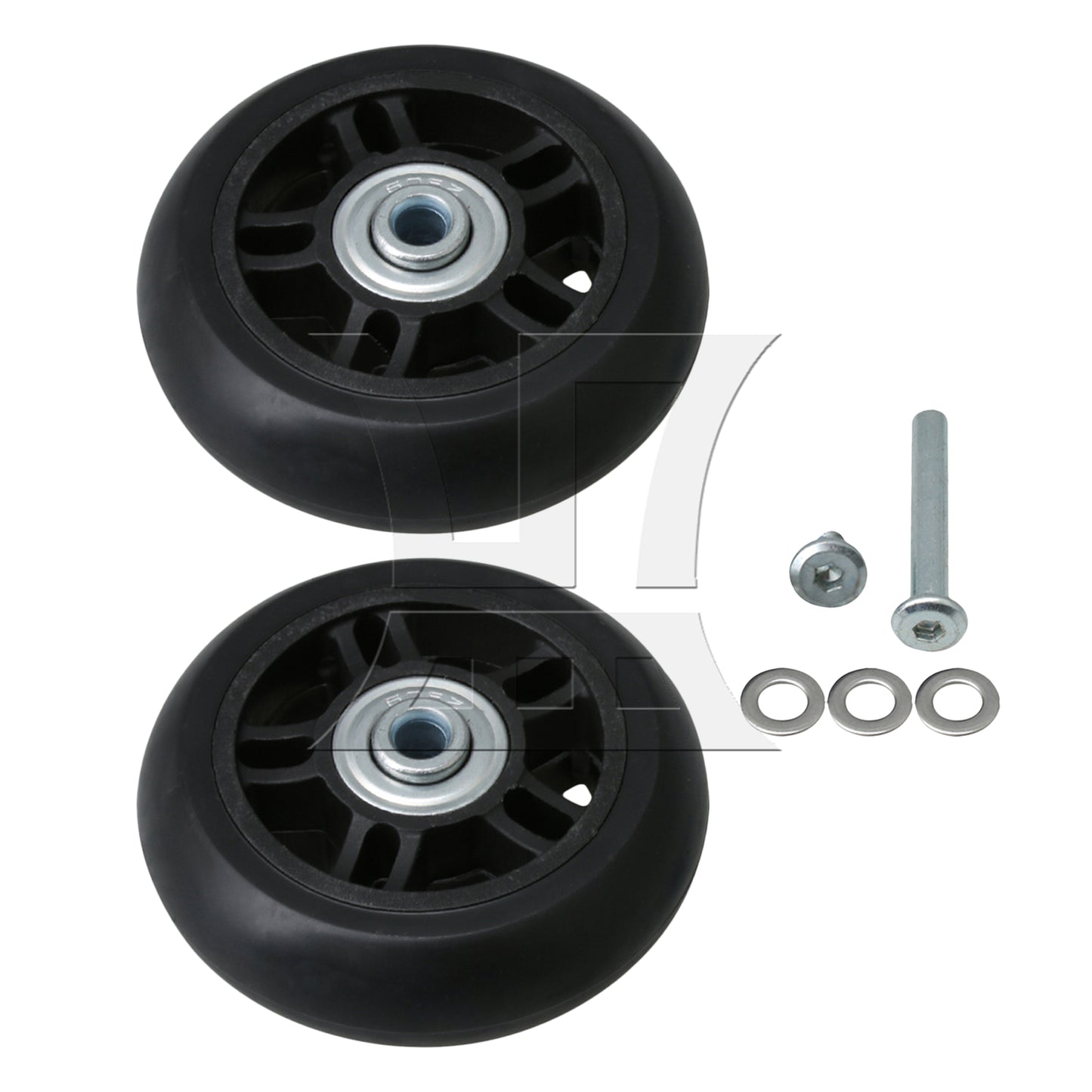 BQLZR 2Pieces Suitcase Replacement Wheels Black PVC 2.76x1.06inch Shock Absorbing