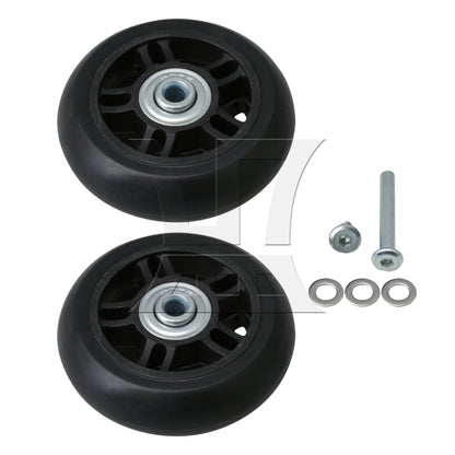 BQLZR 2Pieces Suitcase Replacement Wheels Black PVC 2.76x1.06inch Shock Absorbing
