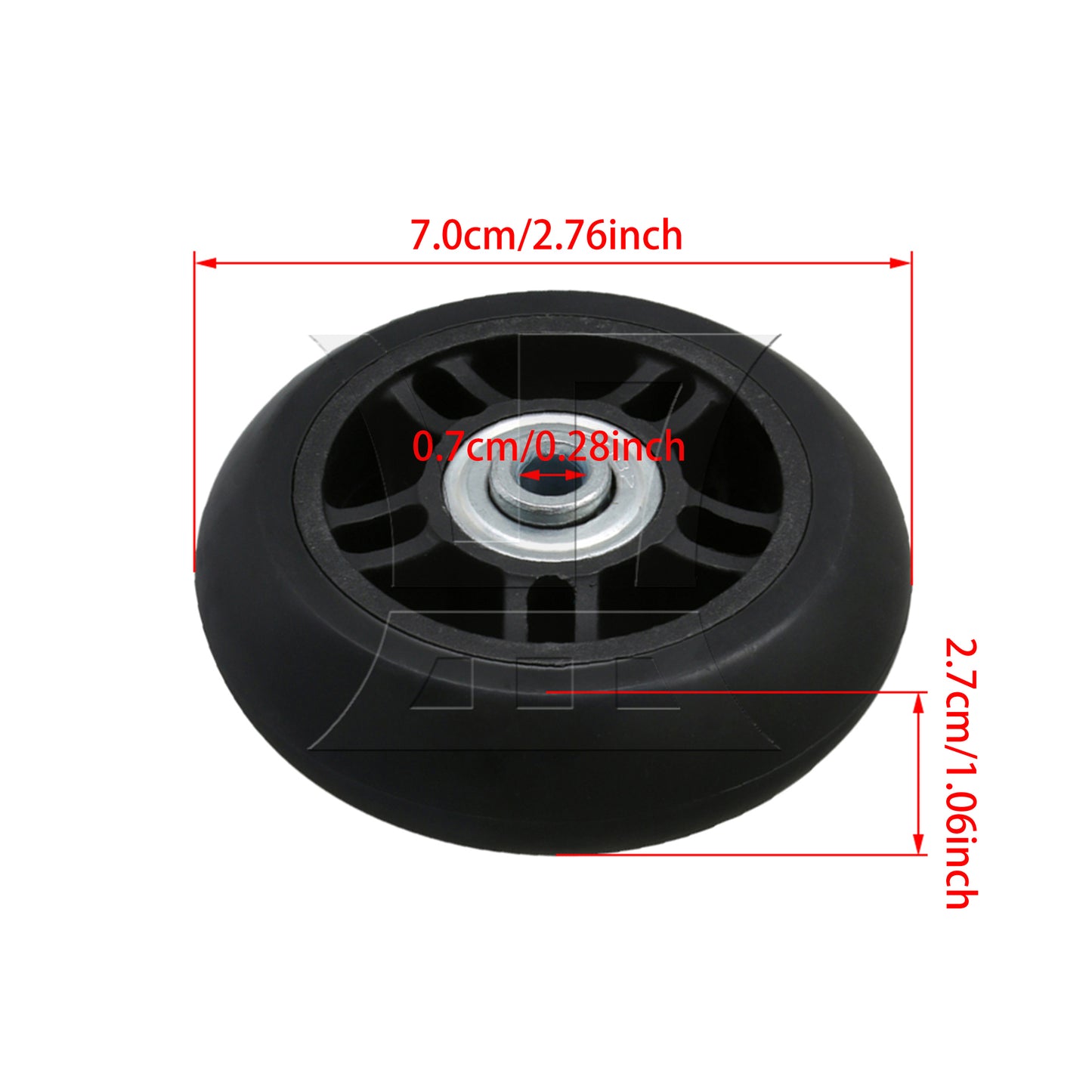 BQLZR 2Pieces Suitcase Replacement Wheels Black PVC 2.76x1.06inch Shock Absorbing