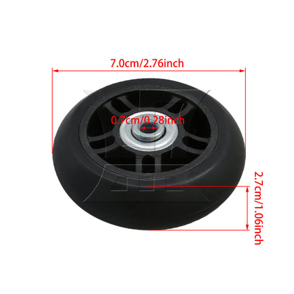 BQLZR 2Pieces Suitcase Replacement Wheels Black PVC 2.76x1.06inch Shock Absorbing