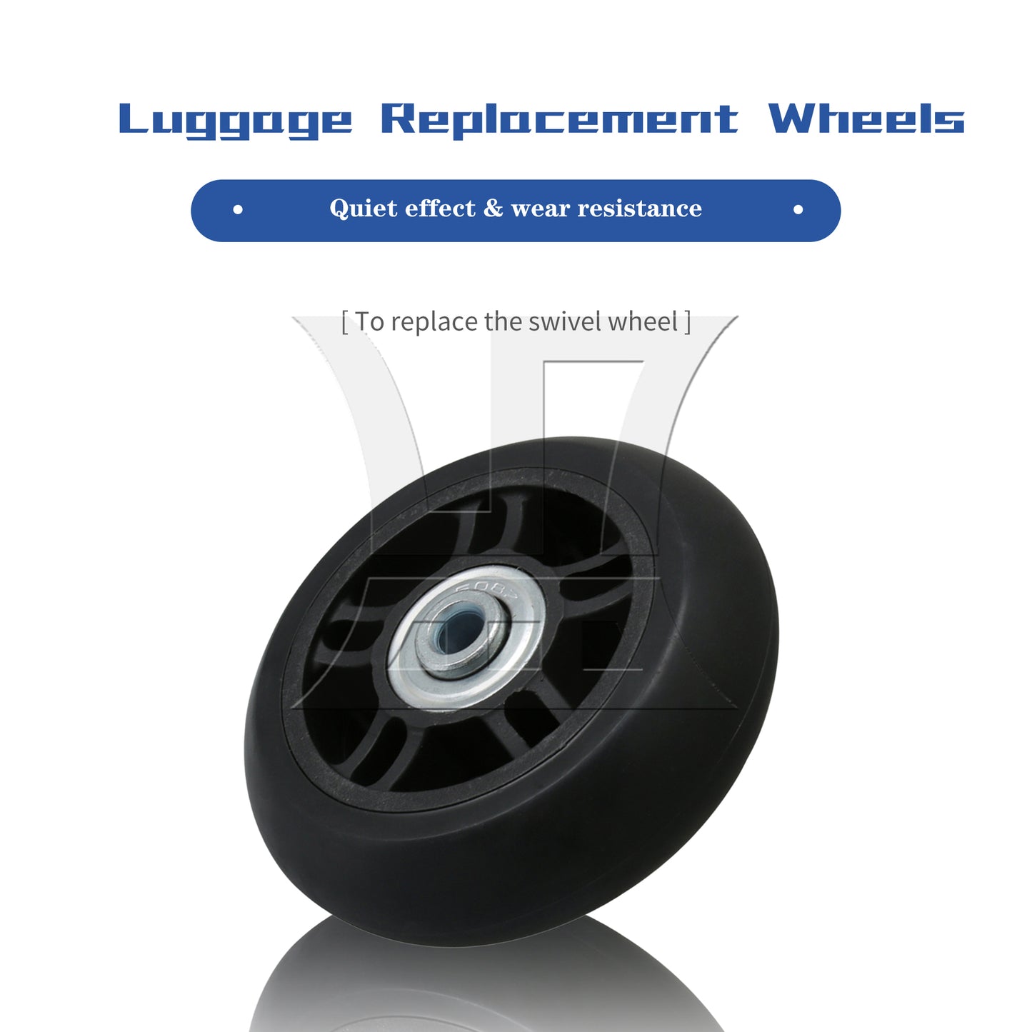 BQLZR 2Pieces Suitcase Replacement Wheels Black PVC 2.76x1.06inch Shock Absorbing