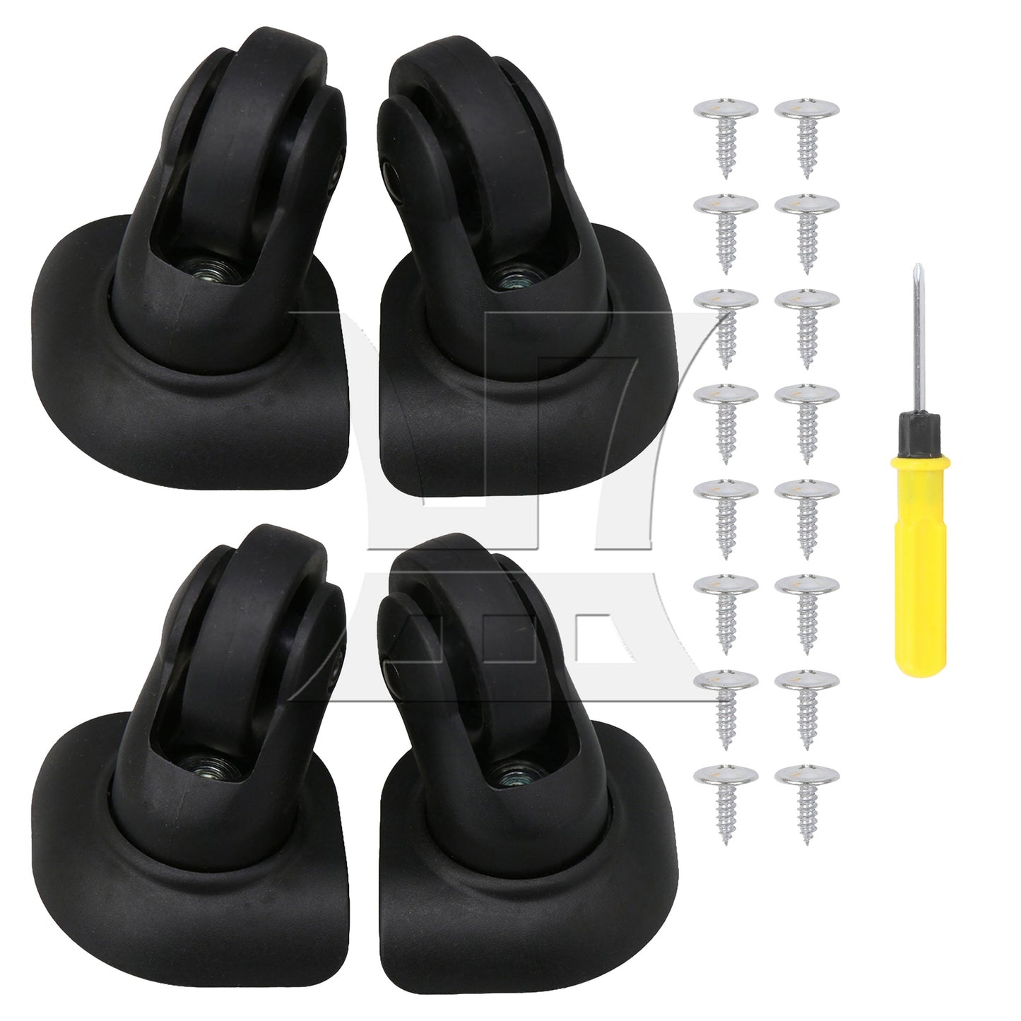 BQLZR 3.03" Overall Height Luggage Suitcase Wheels Black Right W293 with Screwdriver