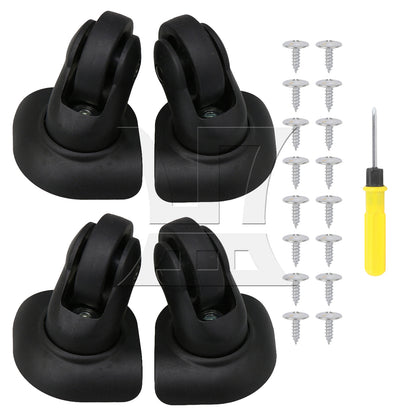 BQLZR 3.03" Overall Height Luggage Suitcase Wheels Black Right W293 with Screwdriver